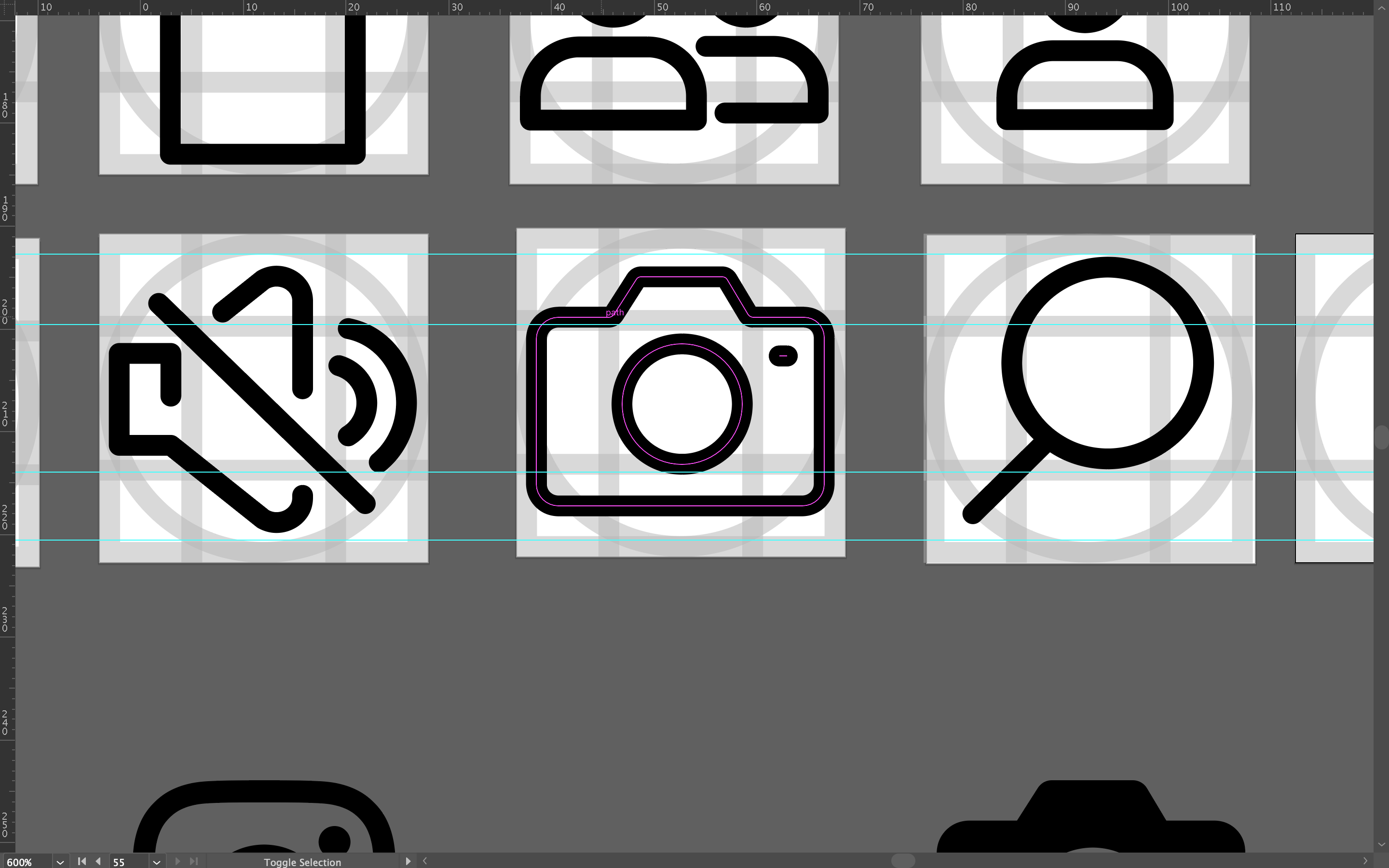 Icon design grid